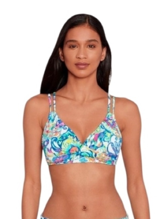 Lauren Ralph Lauren Other - Lauren Ralph Lauren Blue Multi Floral Bikini Top Underwire Size 6 NWT Resort